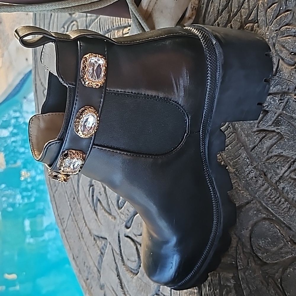 Steve Madden DRIP'IN DIAMONDS BOOT Amulet black rhinestone charm bracelet 6.5 - Picture 10 of 15